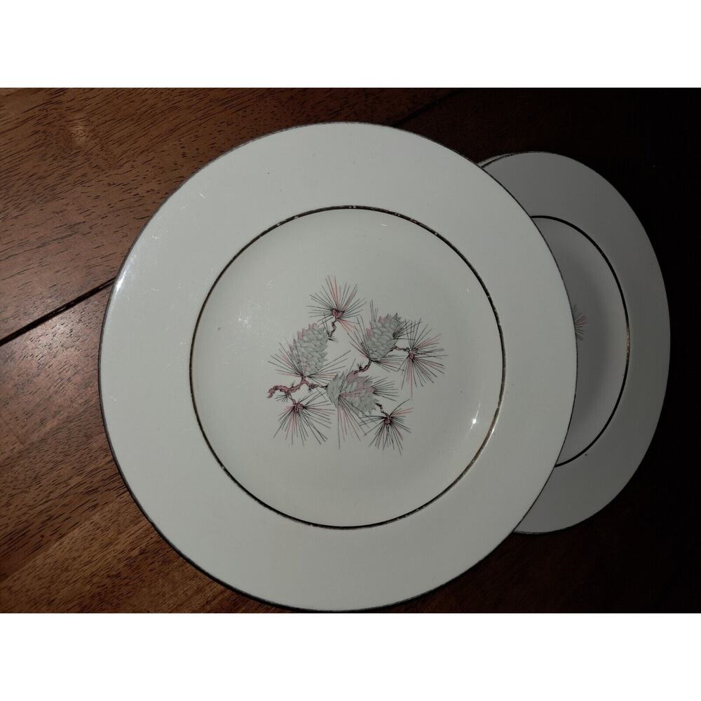 CUNNINGHAM PICKETT PRINCESS USA Pine Cone 3 Dinner Plates